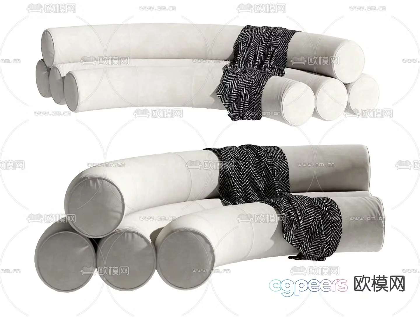 Special shaped sofa curved sofa 3d model