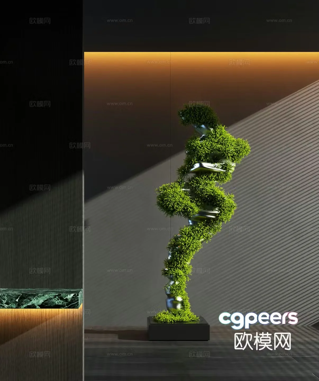Modern sculpture Moss device 3d model
