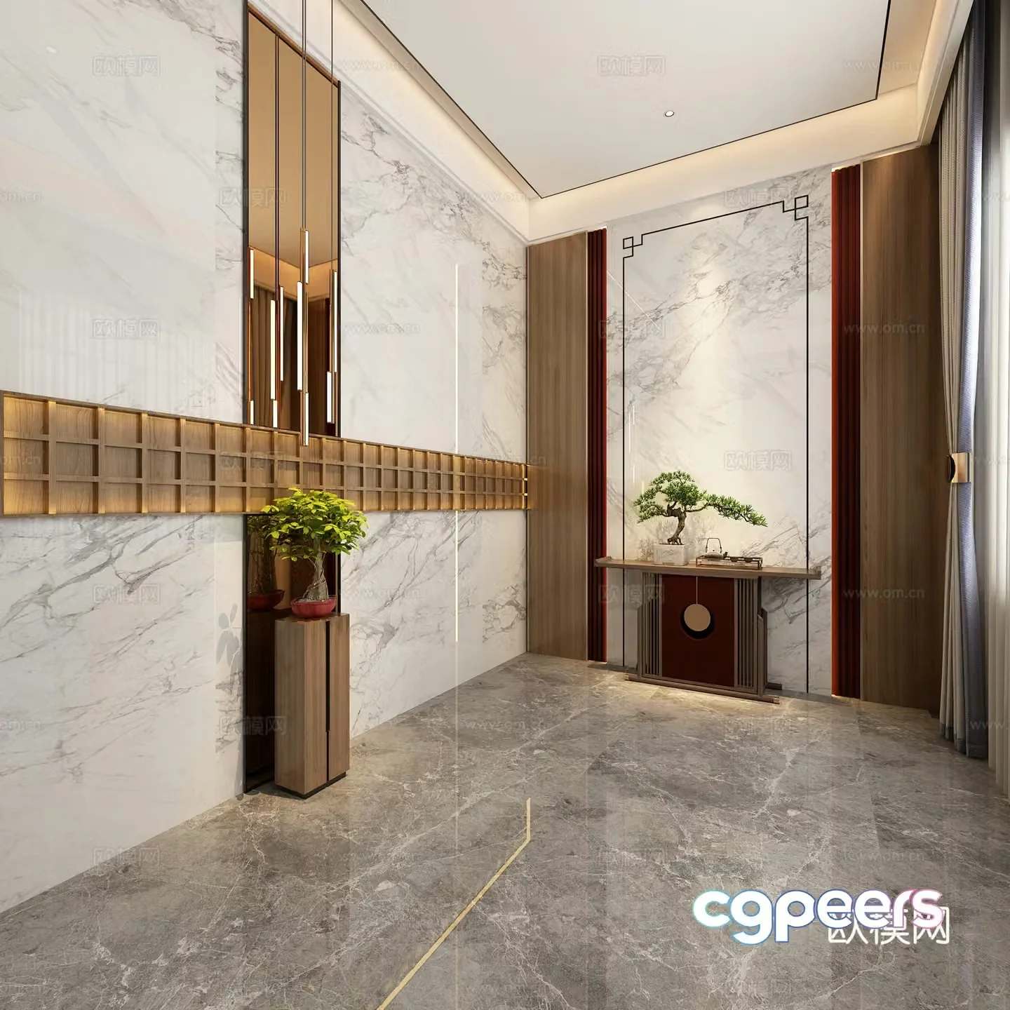 New Chinese style stairwell staircase 3D model