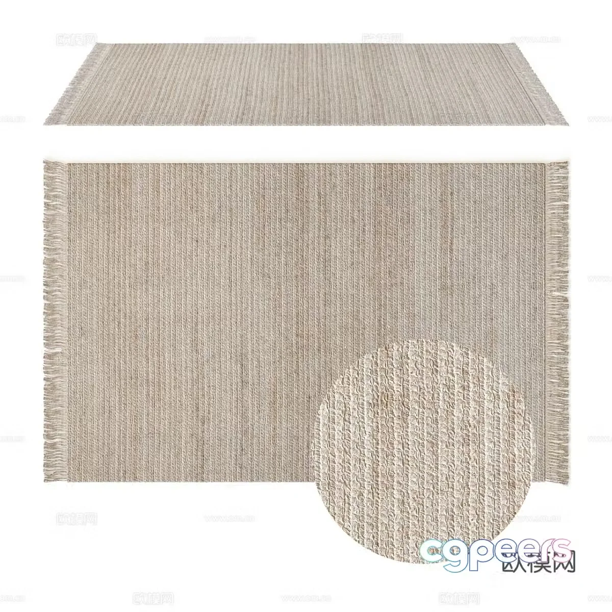 New Chinese style Wasabi fabric carpet 3D model