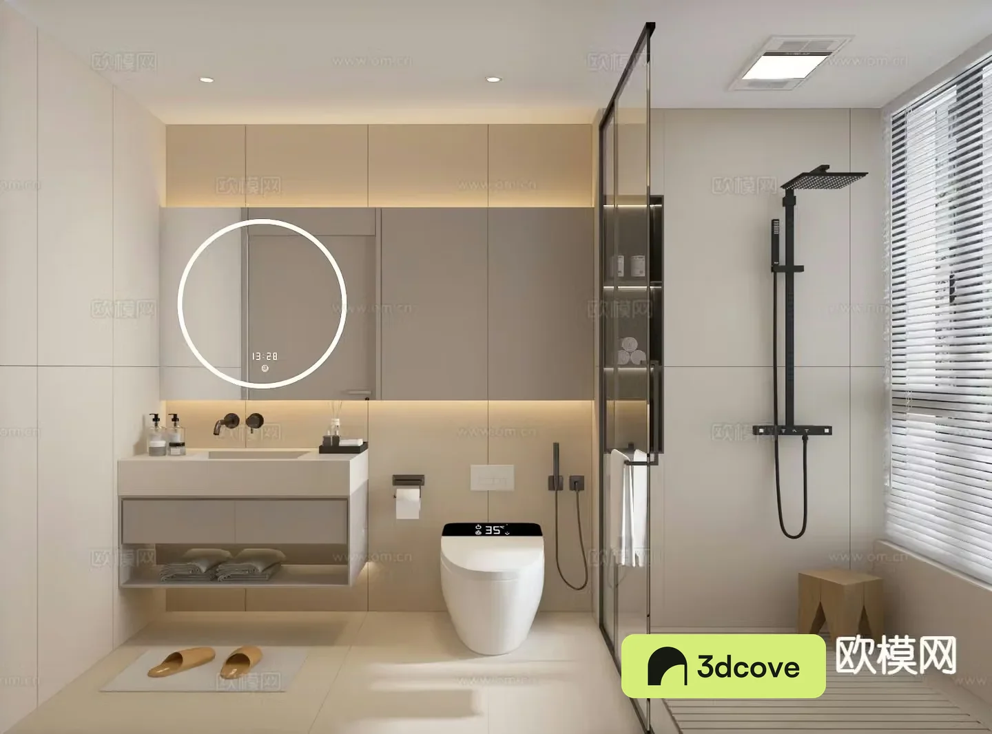 Modern bathroom wet and dry separated bathroom
