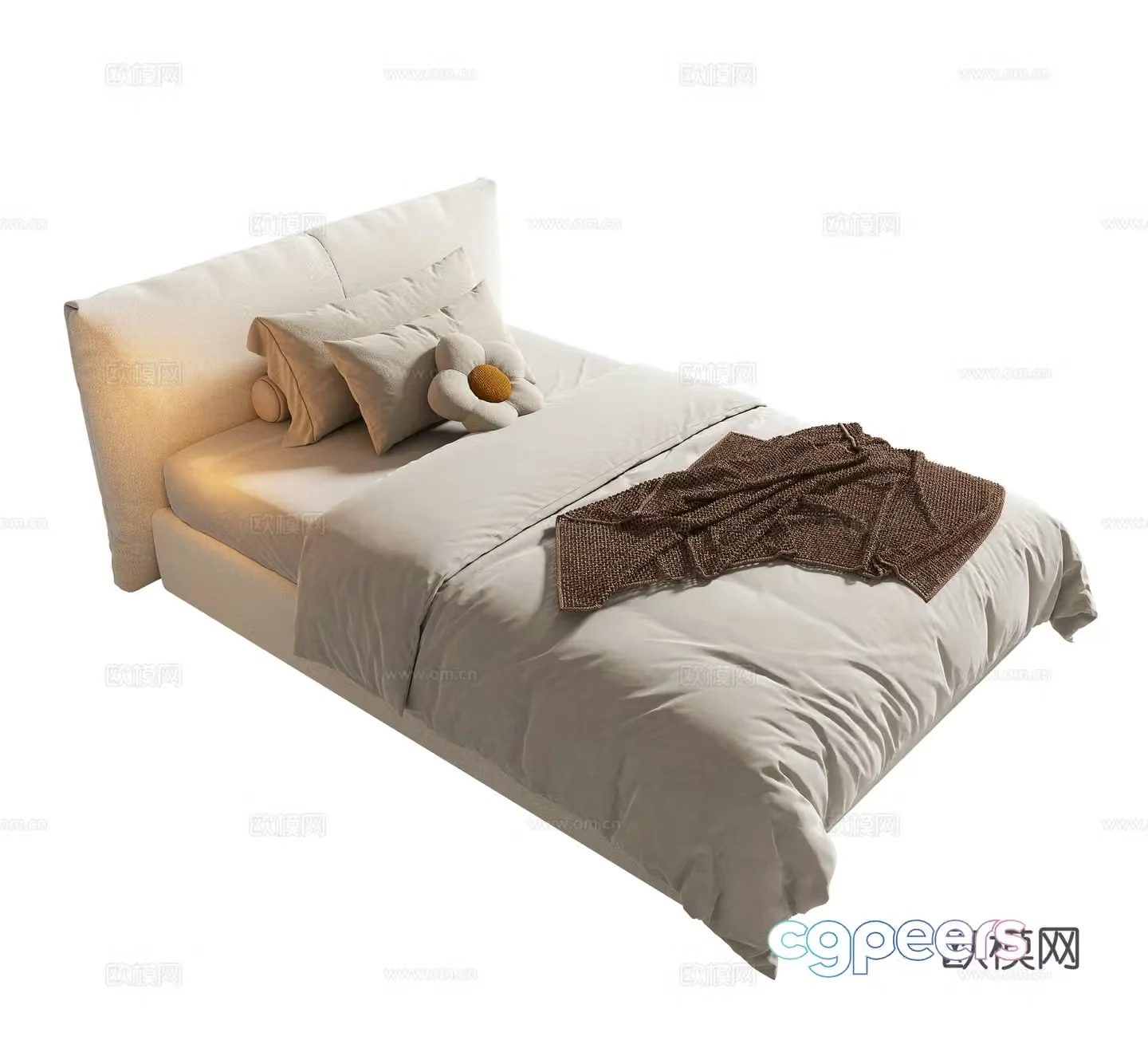 Modern single bed 3d model