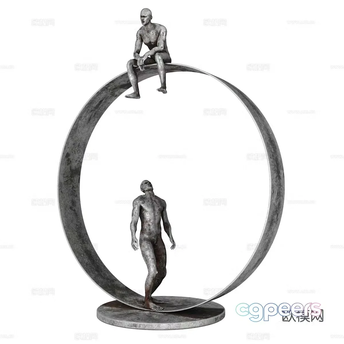 Modern abstract figure sculpture 3d model