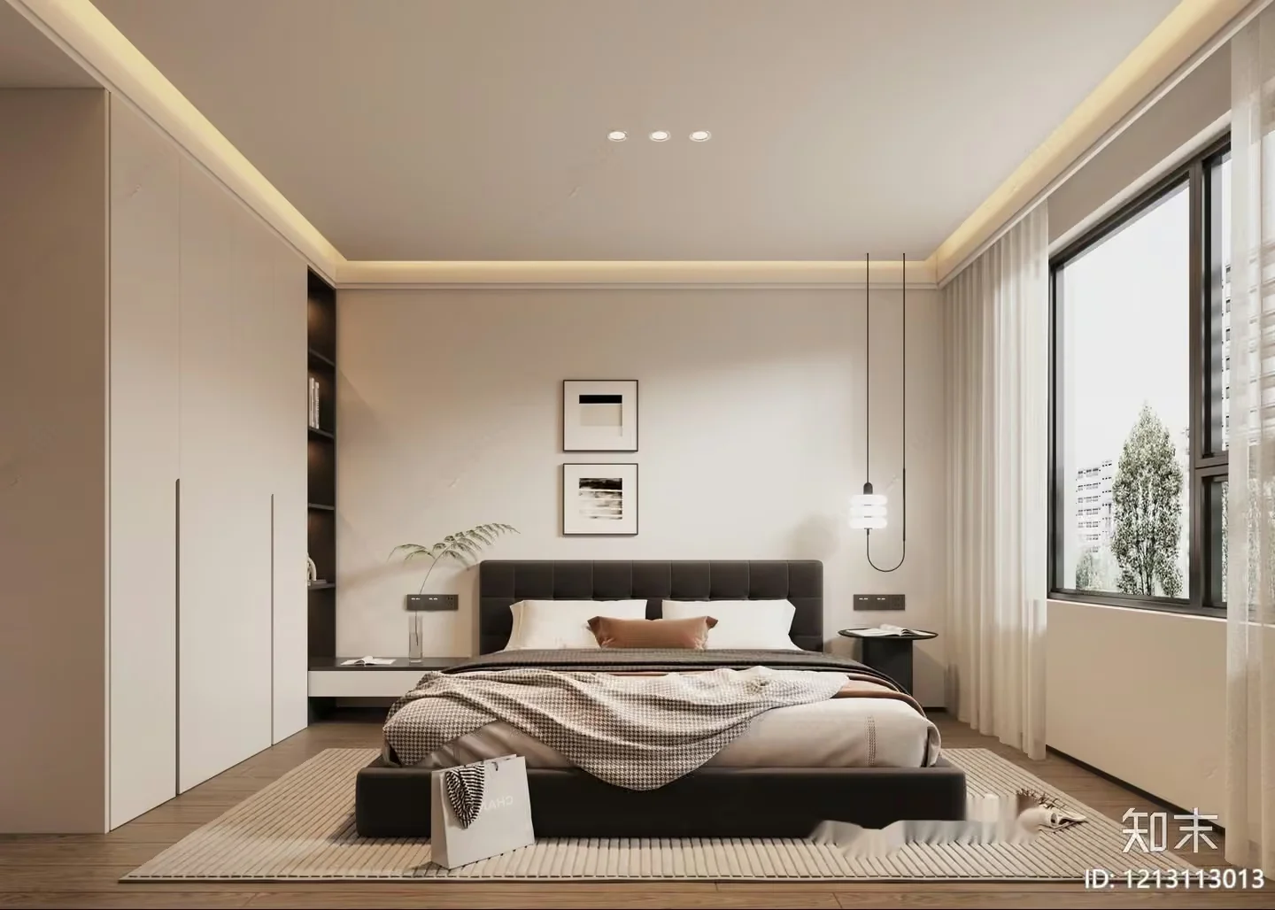 Cozy Modern Bedroom 3D Model – 11921 – VRAY Render