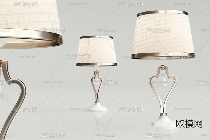 A White Lamp With A Heart-Shaped Base 3D Model – 3137 – VRAY Render
