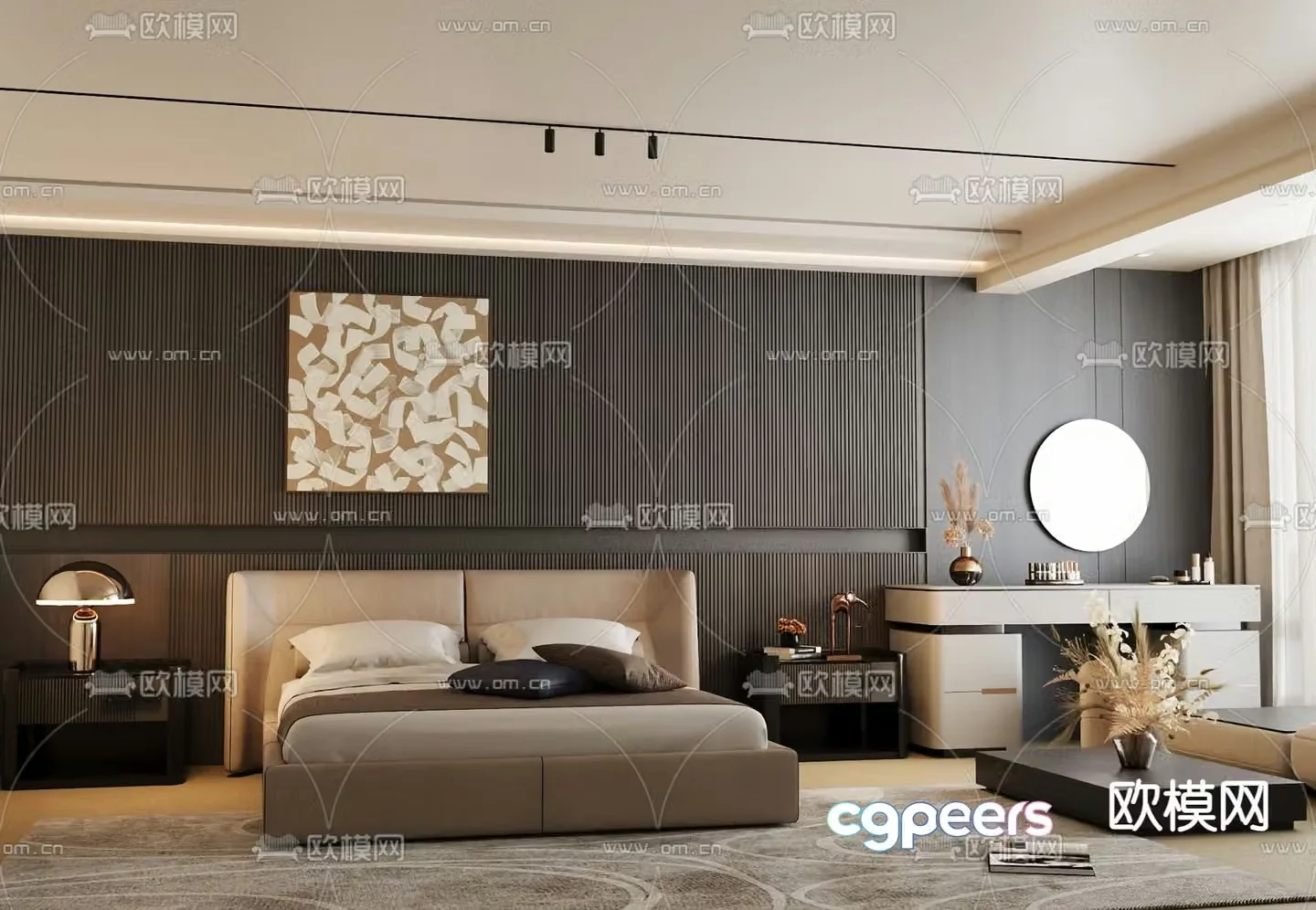 Italian double bed 3d model