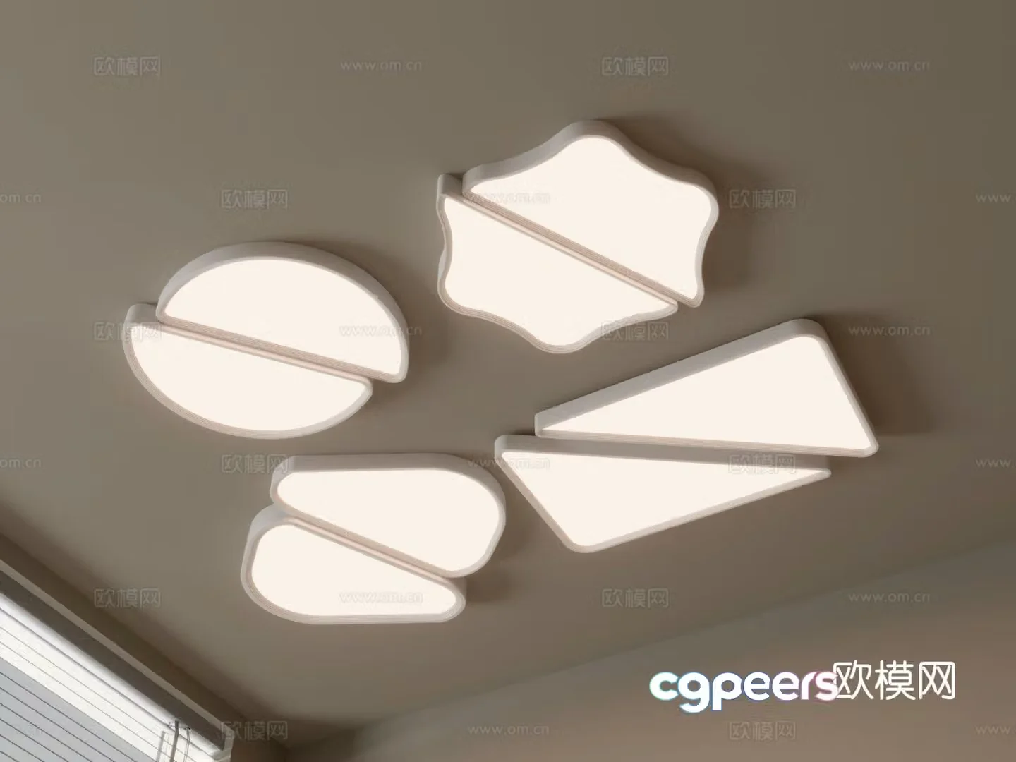 Modern geometric ceiling lamp 3d model