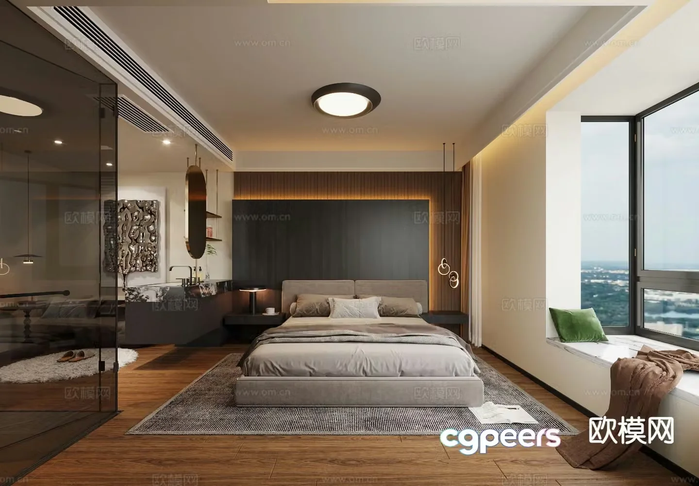 Modern bedroom master bedroom 3d model