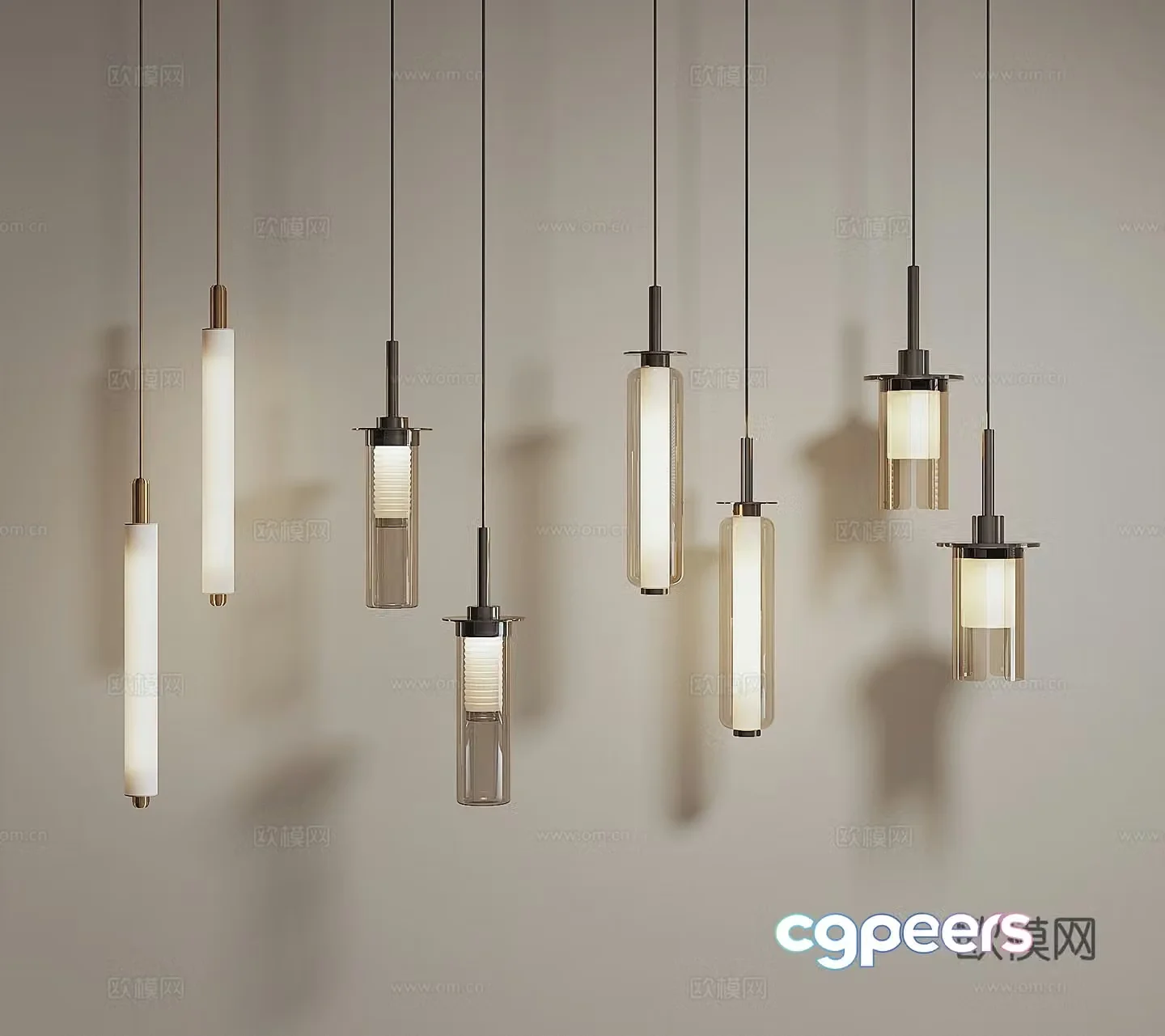Modern glass chandelier 3d model