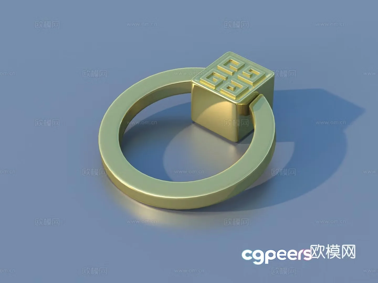 Handle Hardware Gold Mechanical Parts 3D Model
