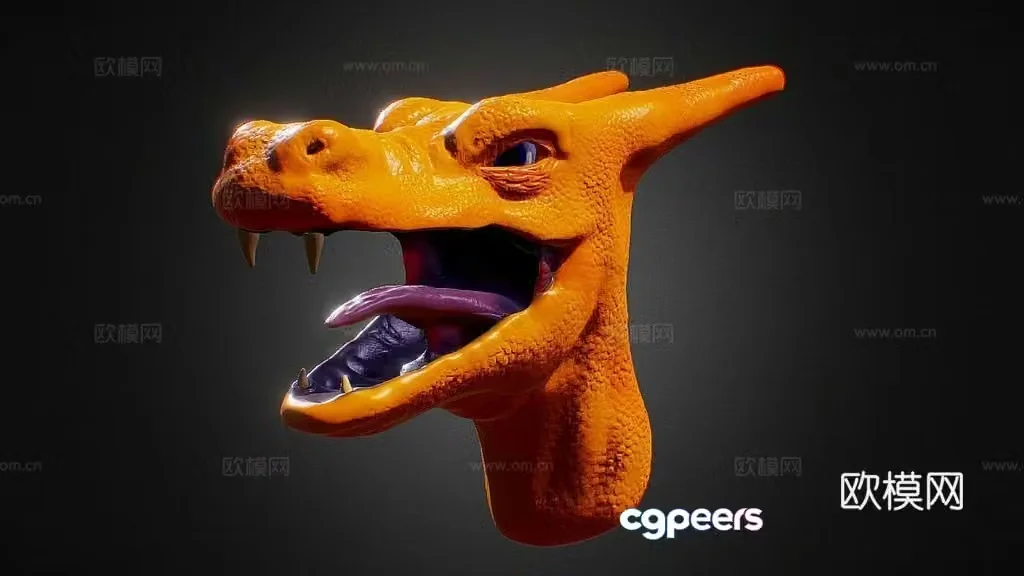 Fire Spitfire Head Sculpture 3D Model