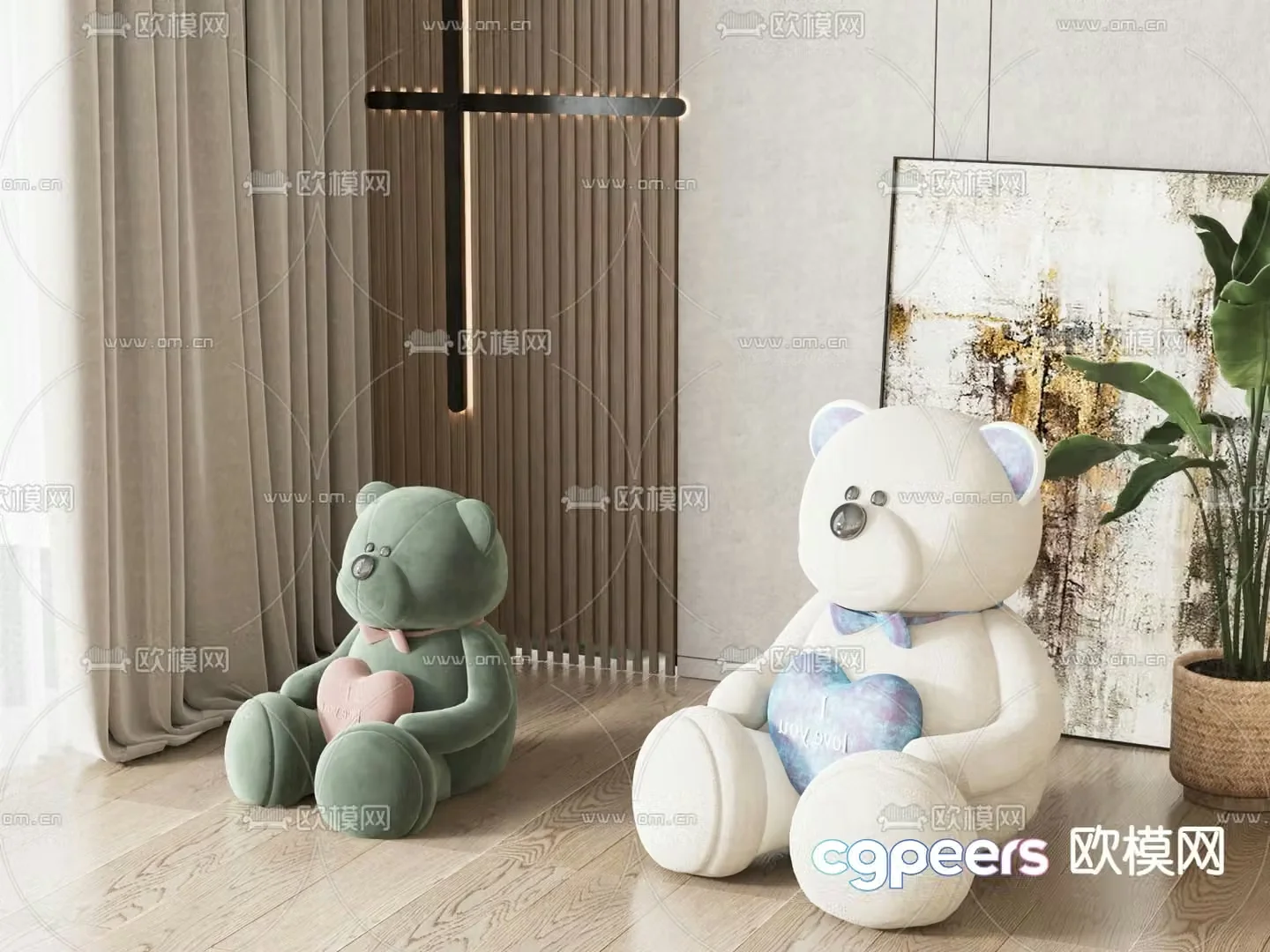 Plush toy bear doll 3d model