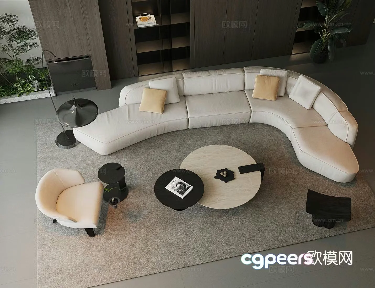Italian combination sofa corner sofa 3D model