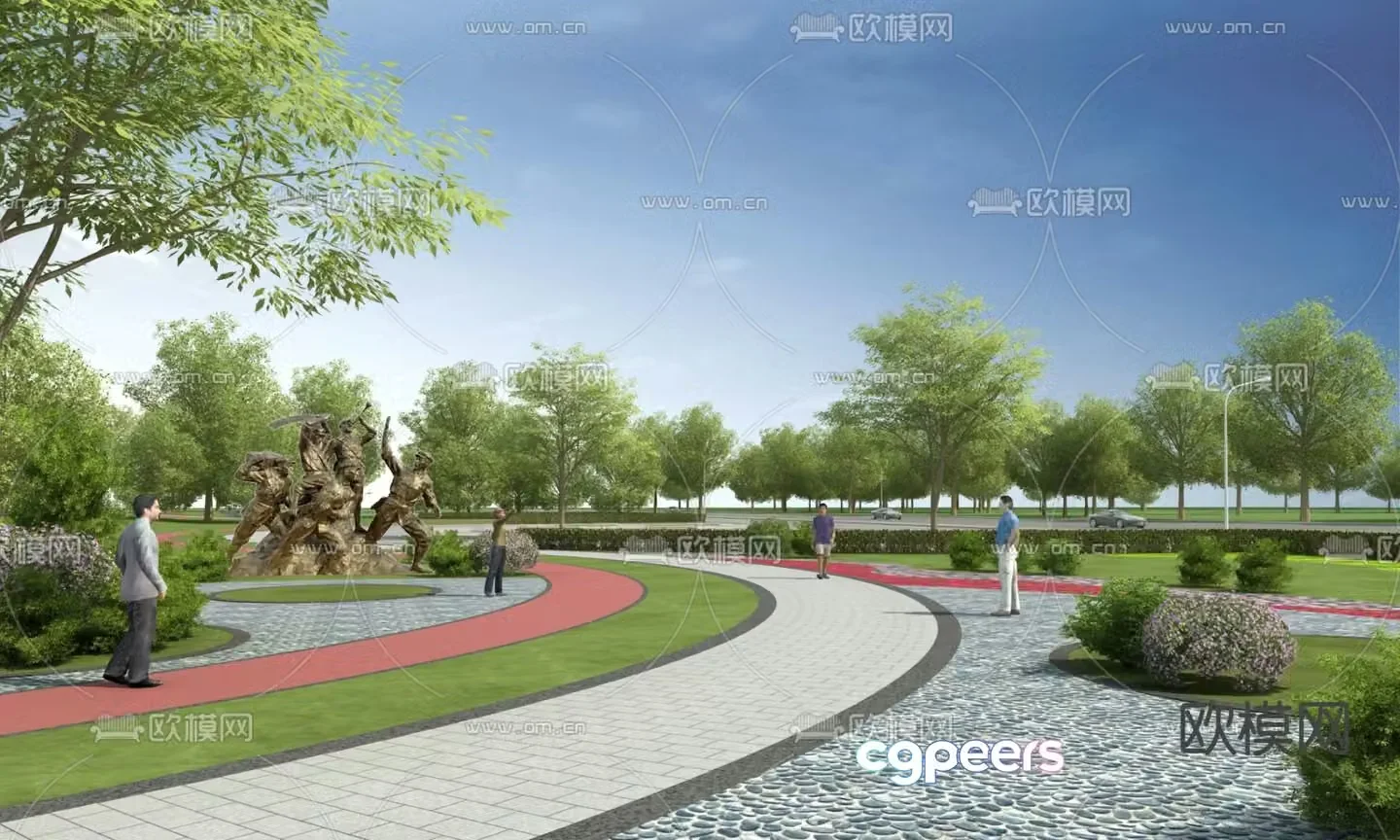 Park landscape 3d model