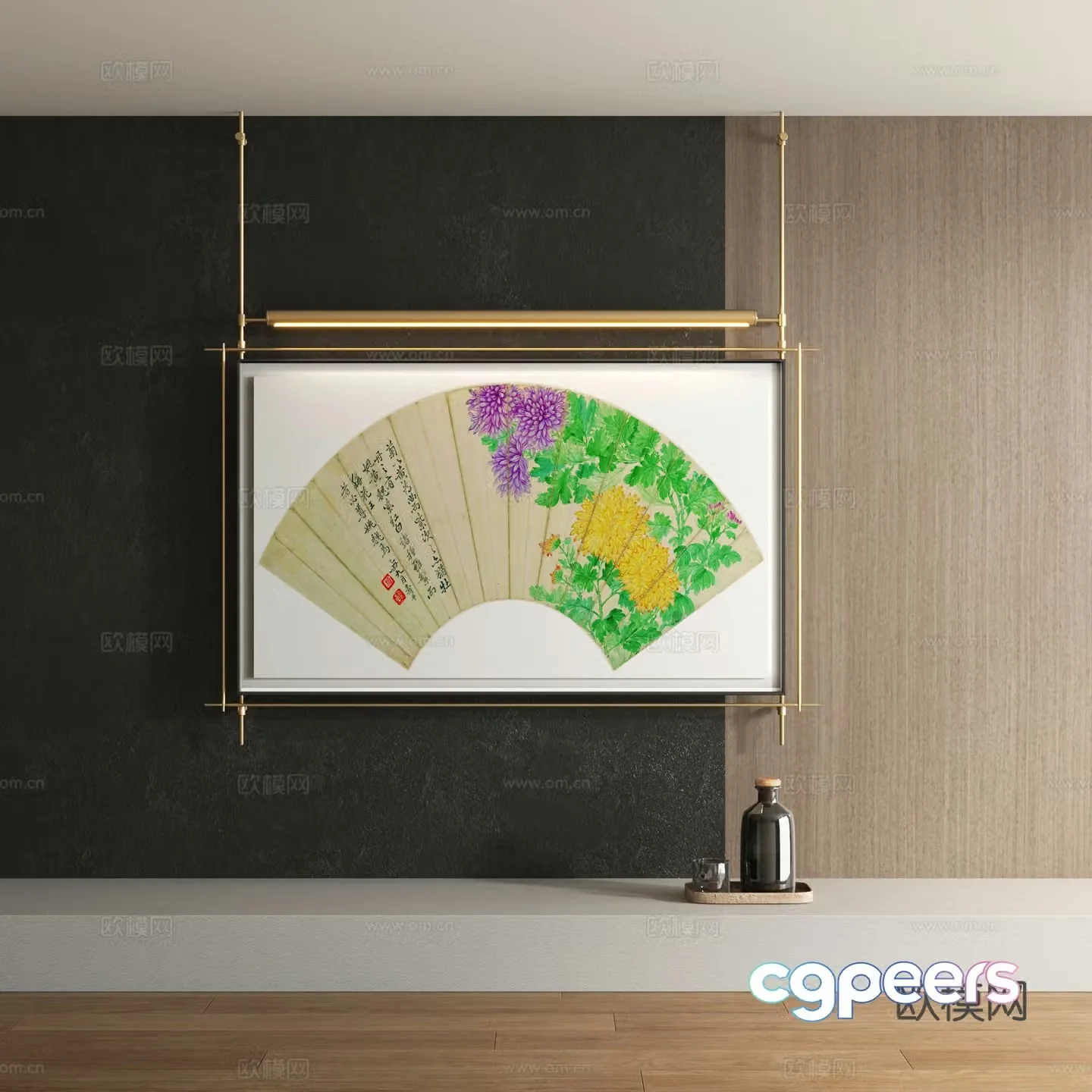 New Chinese style decorative painting 3D model