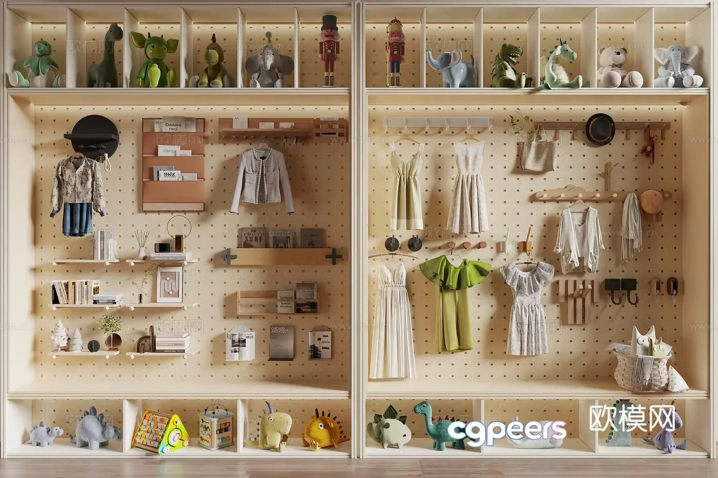 Modern perforated board wall decoration hanging decoration 3d model