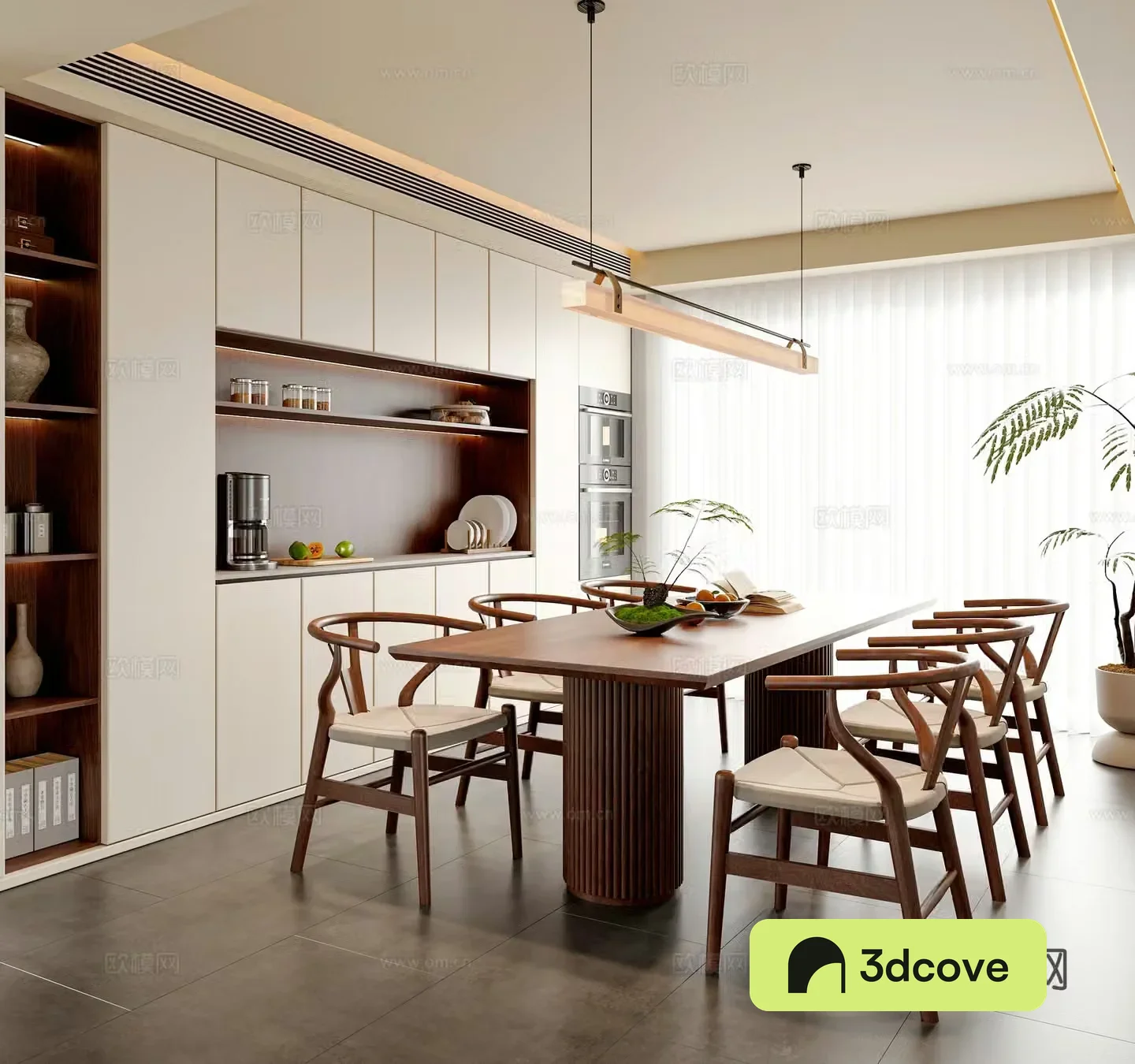 New Chinese Song style restaurant dining table and chair combination sideboard floor lamp accessories ornaments