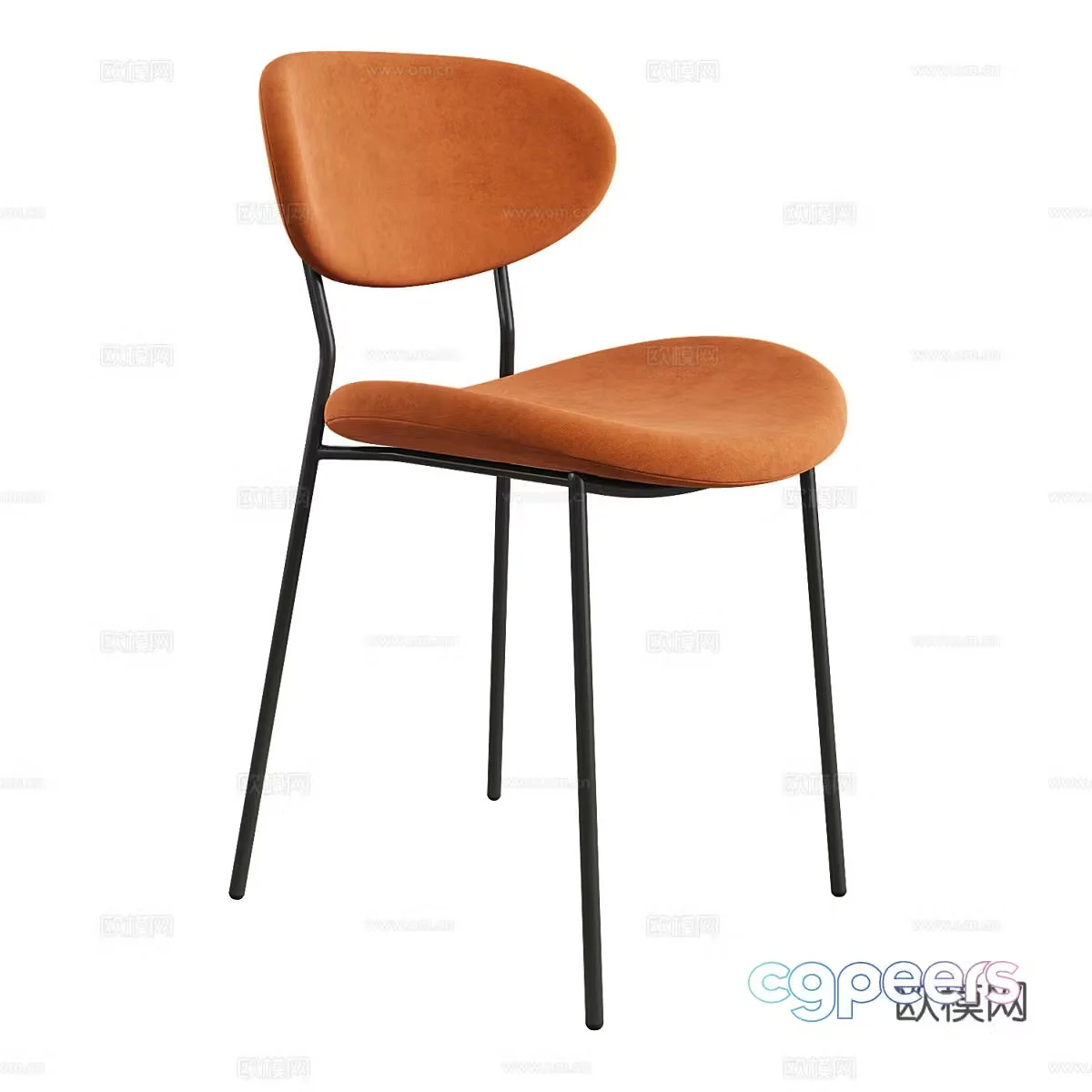 Modern single chair dining chair book chair 3d model