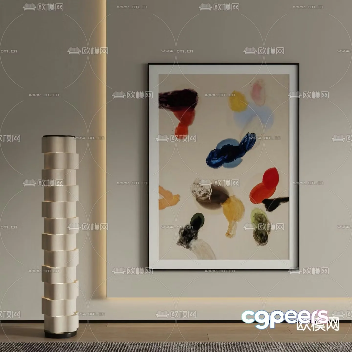 Modern decorative painting Abstract painting Hanging painting 3d model