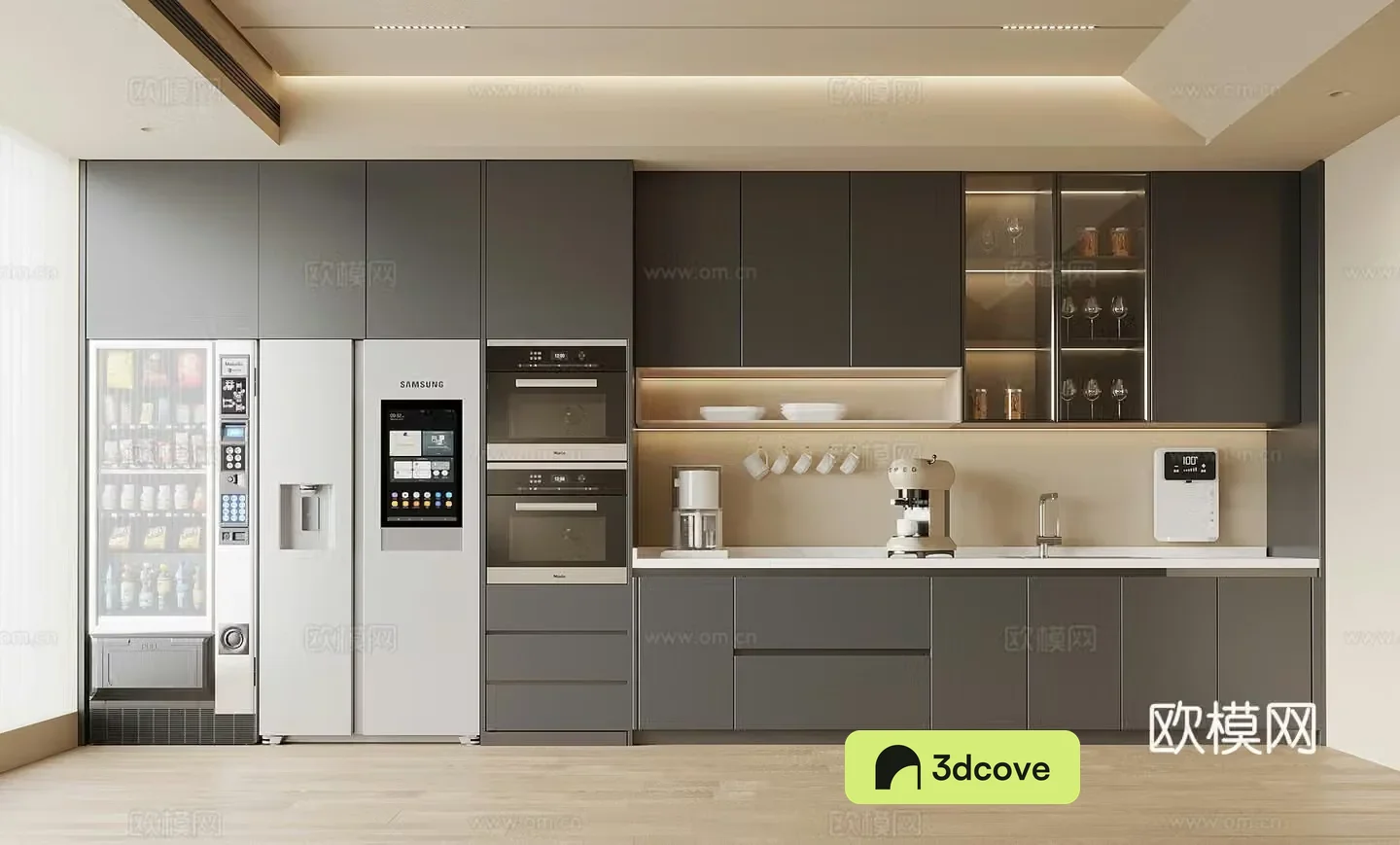 Modern tea room coffee machine direct drinker refrigerator