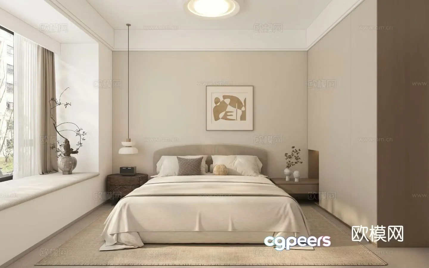 Wabi Sabi bedroom master bedroom 3d model