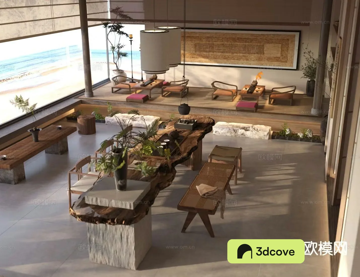New Chinese Zen Tea House Tea Tasting Area