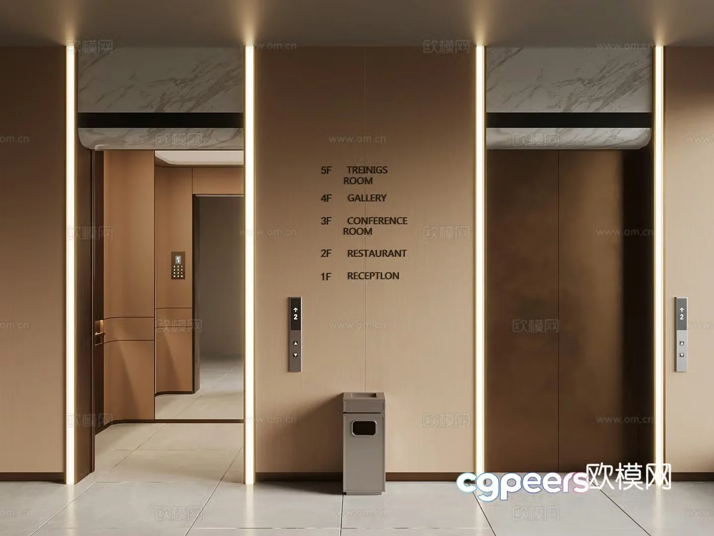 Modern elevator elevator 3d model