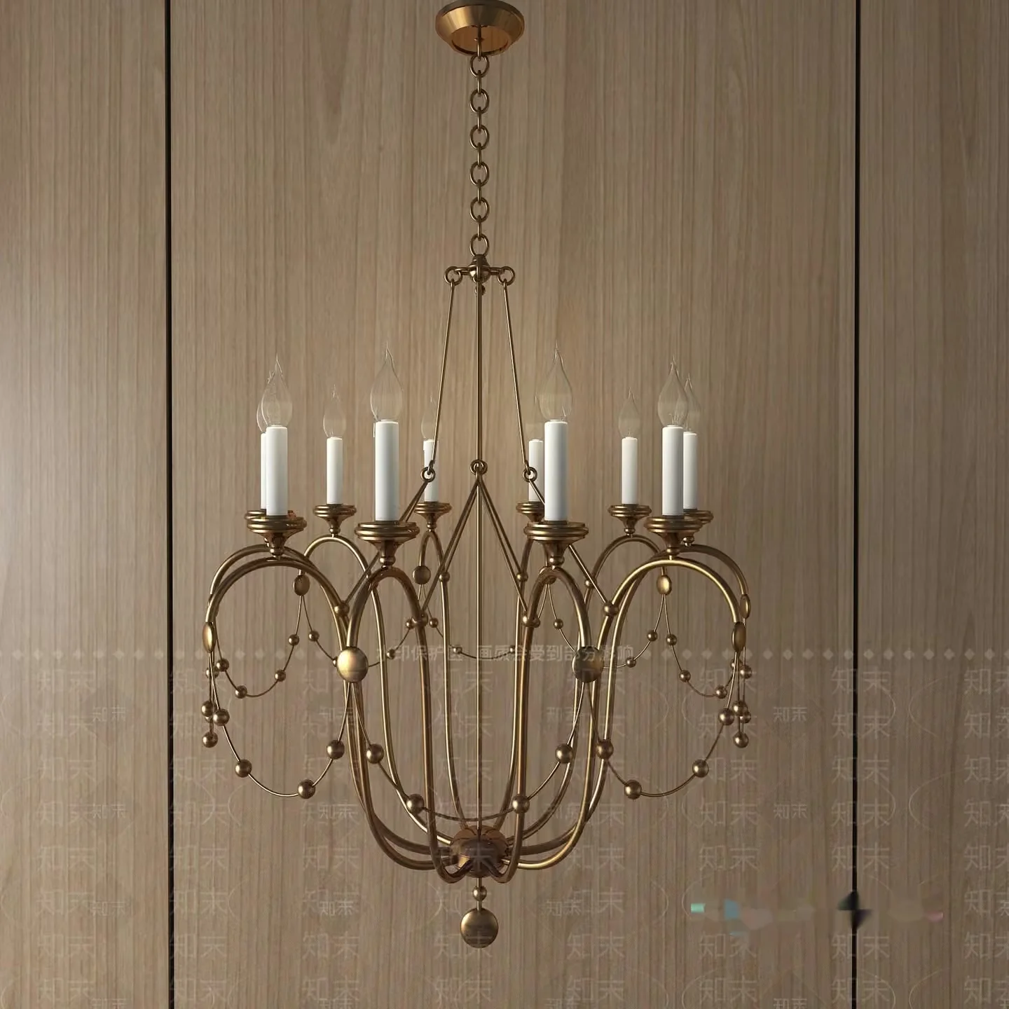 Gold Light Fixture 3D Model – 16854 – VRAY Render