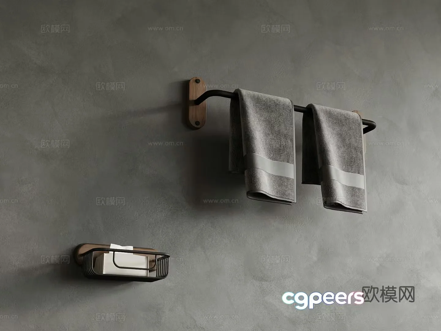 Modern towel rack carton 3d model