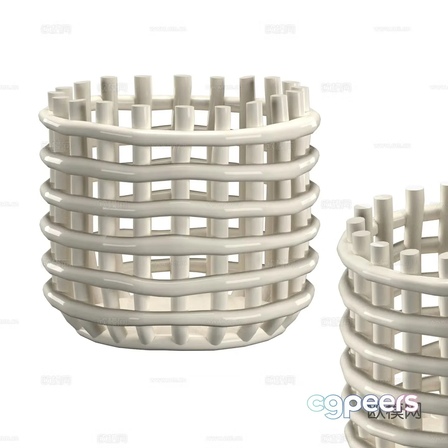 Modern ceramic basket 3d model