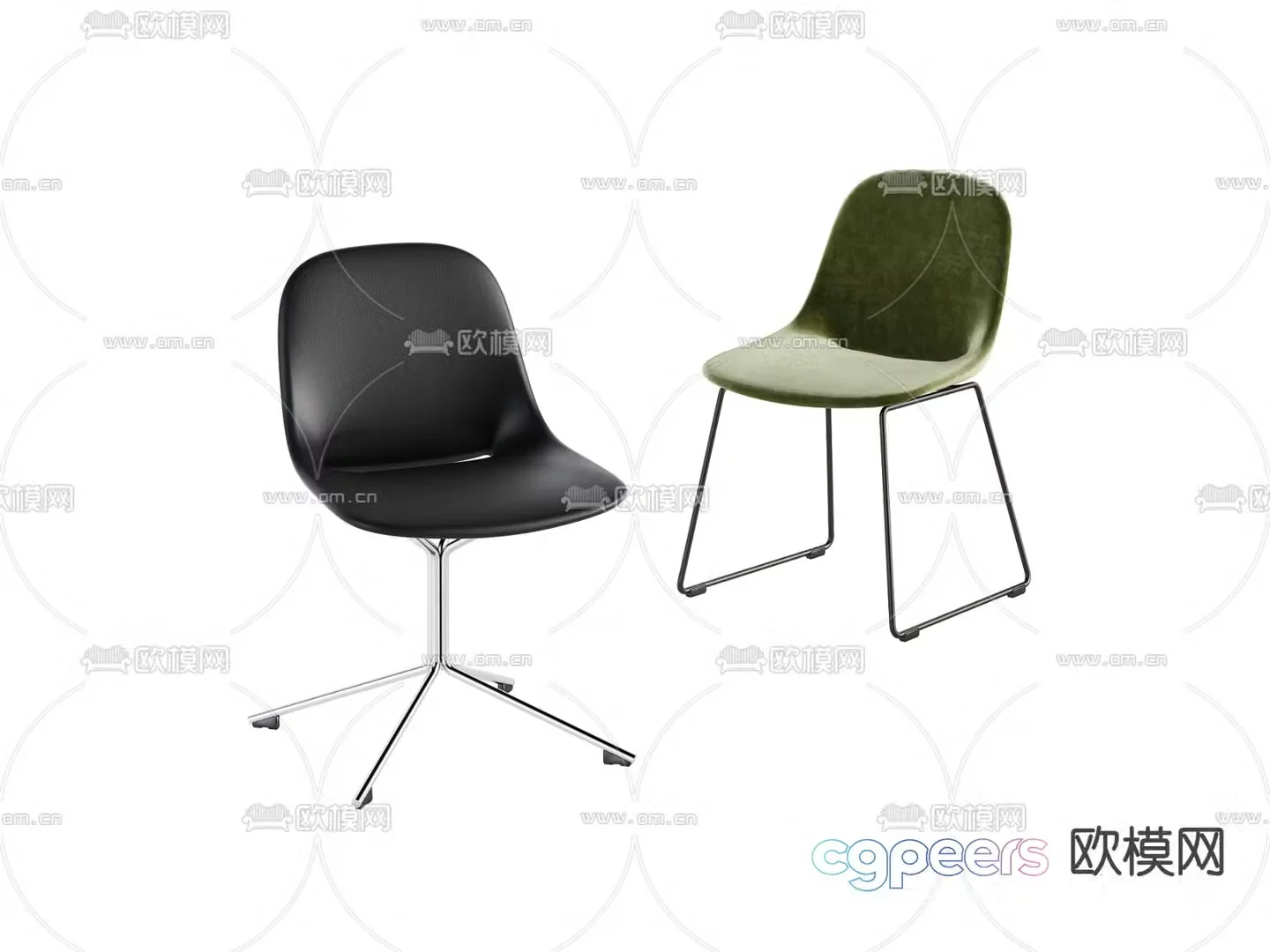 Modern office chair staff chair negotiation chair 3d model