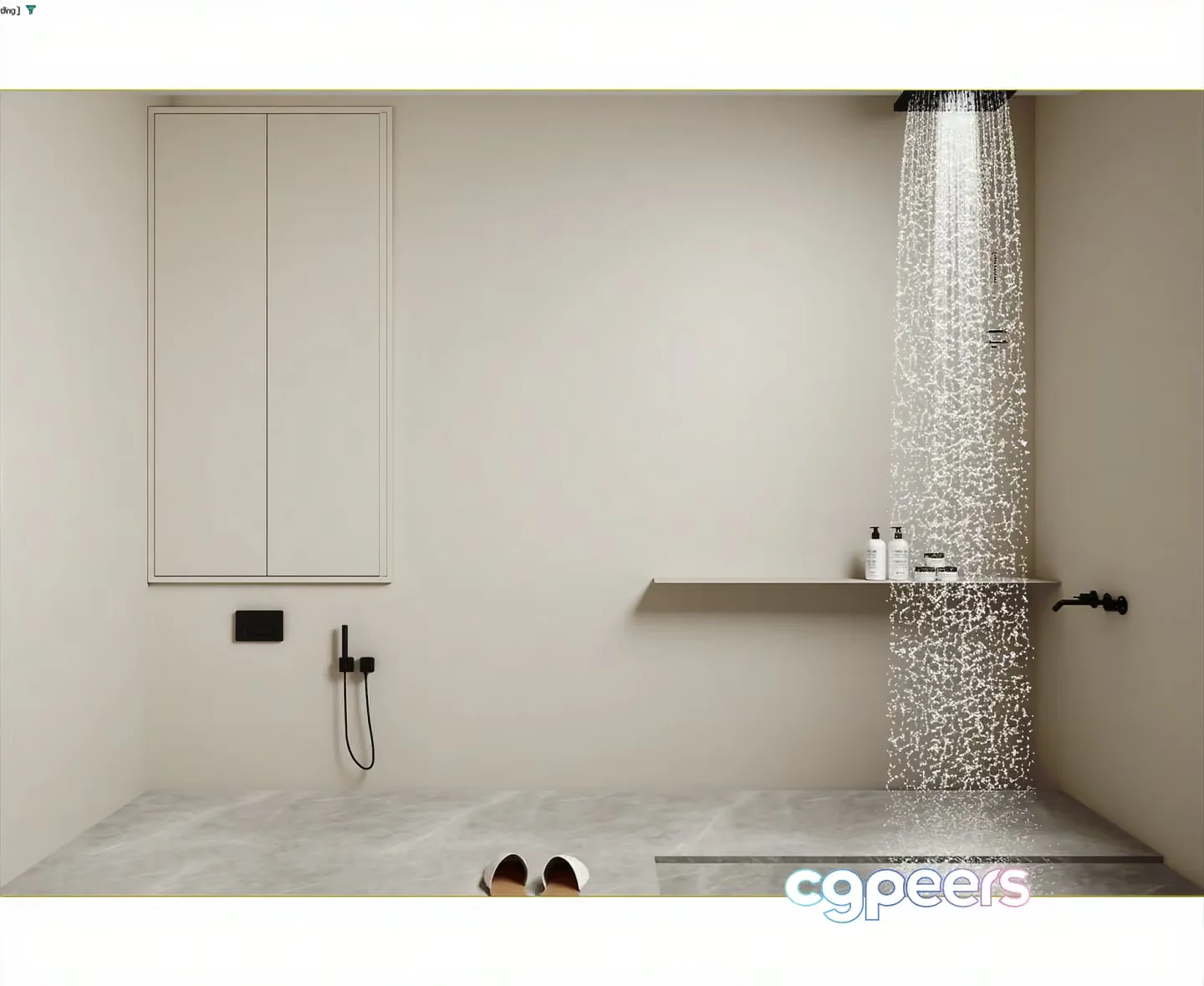 Modern Shower Area 3D Model – 11697 – VRAY Render