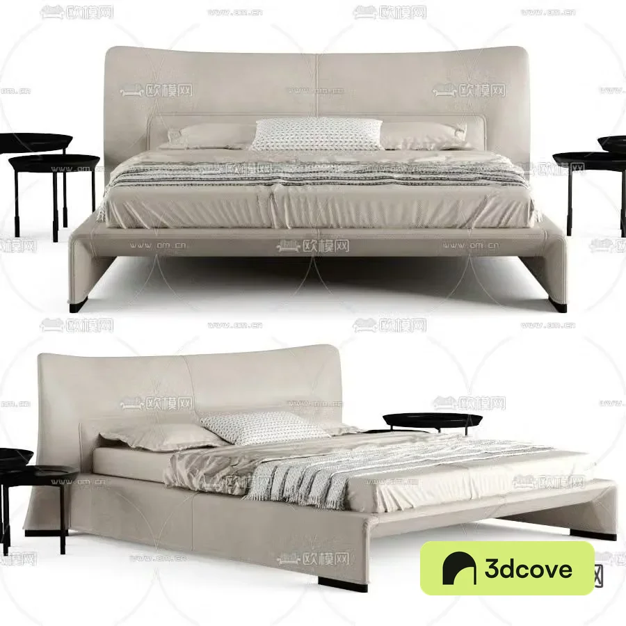 Molteni modern gray double bed