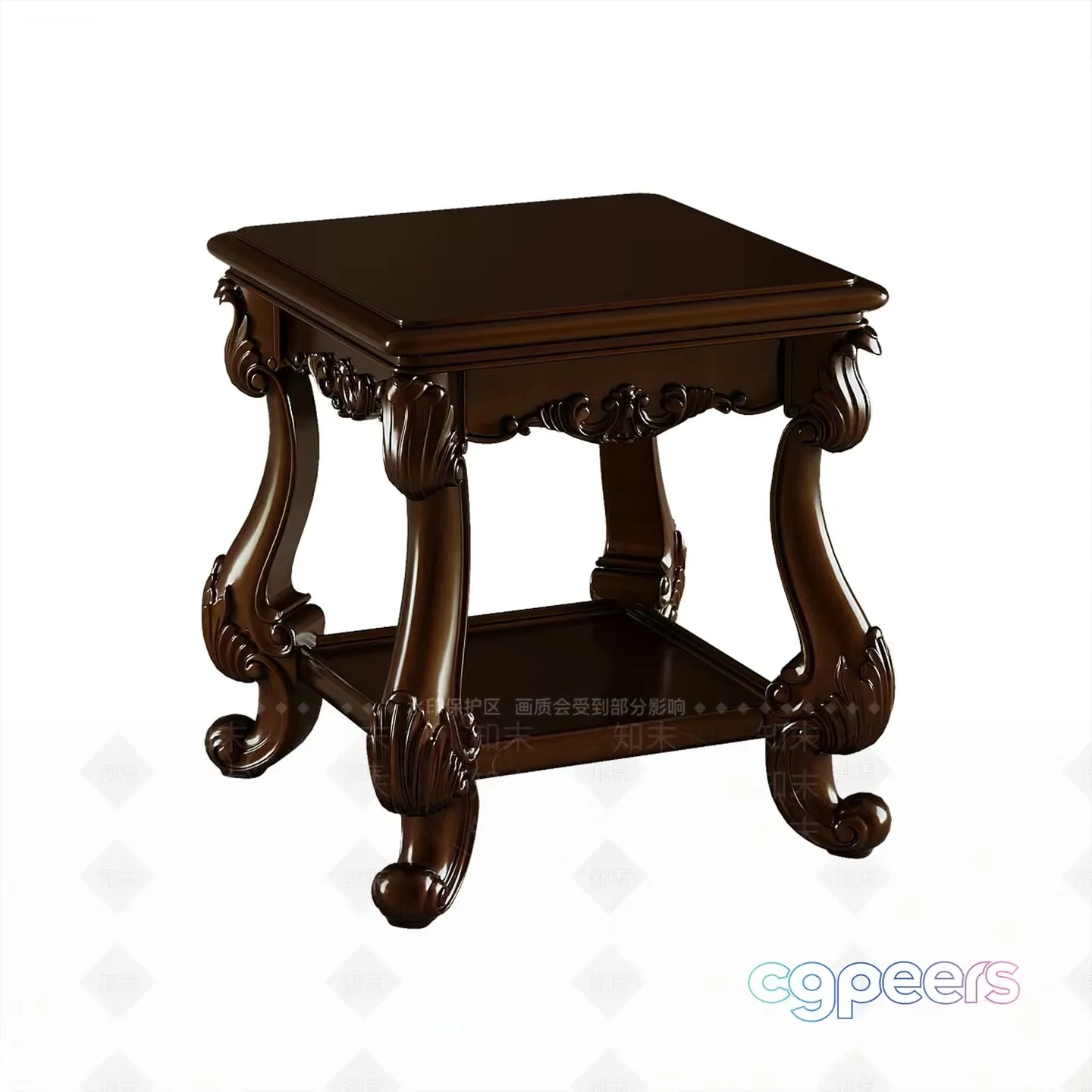 A Dark Brown Table 3D Model – 7549 – VRAY Render