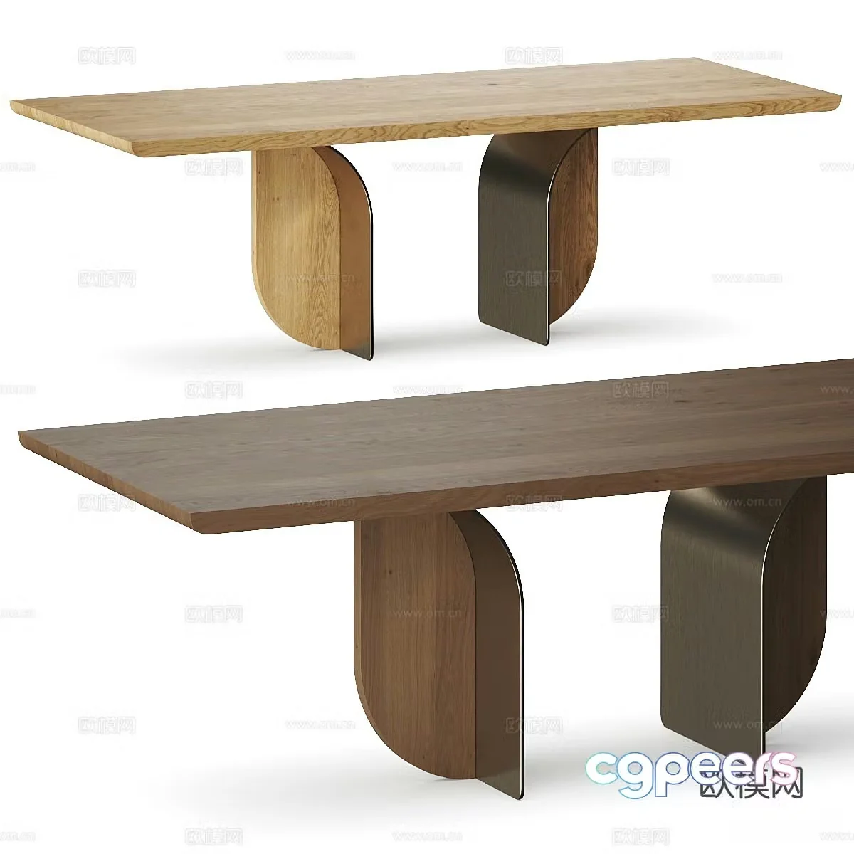 Simple dining table solid wood dining table 3d model