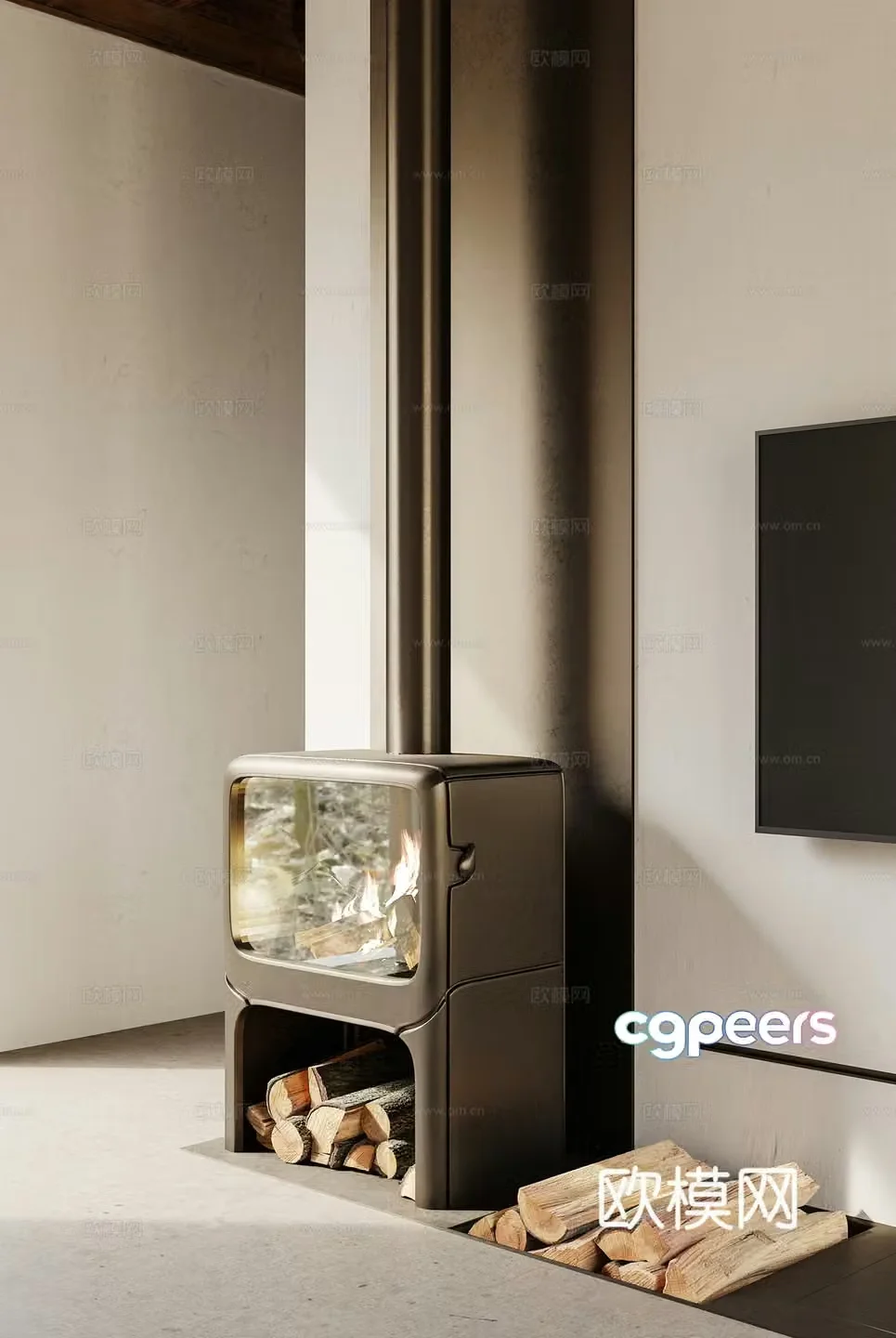 Modern Fireplace Electronic Fireplace 3d Model