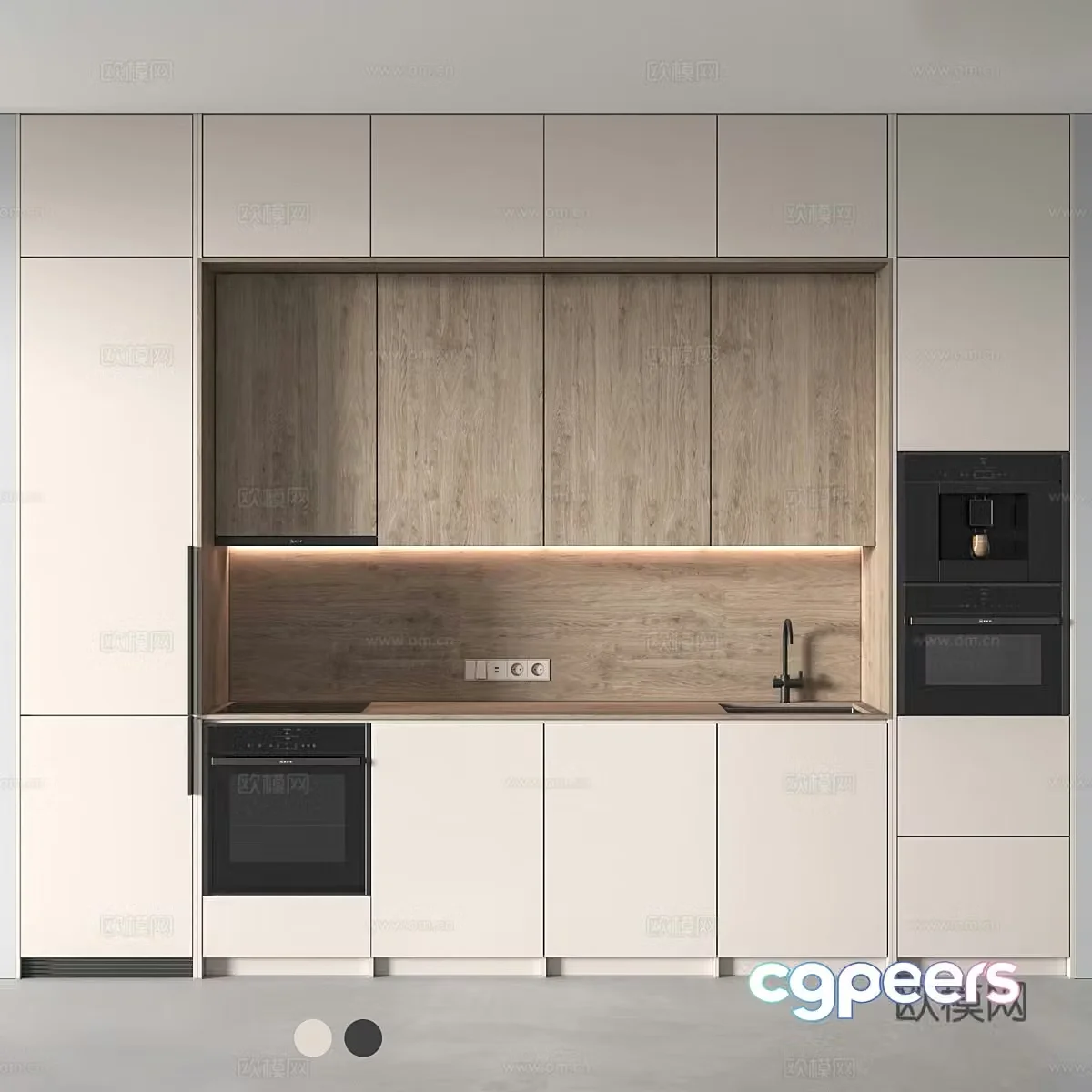 Modern Italian minimalist cabinet 3d model