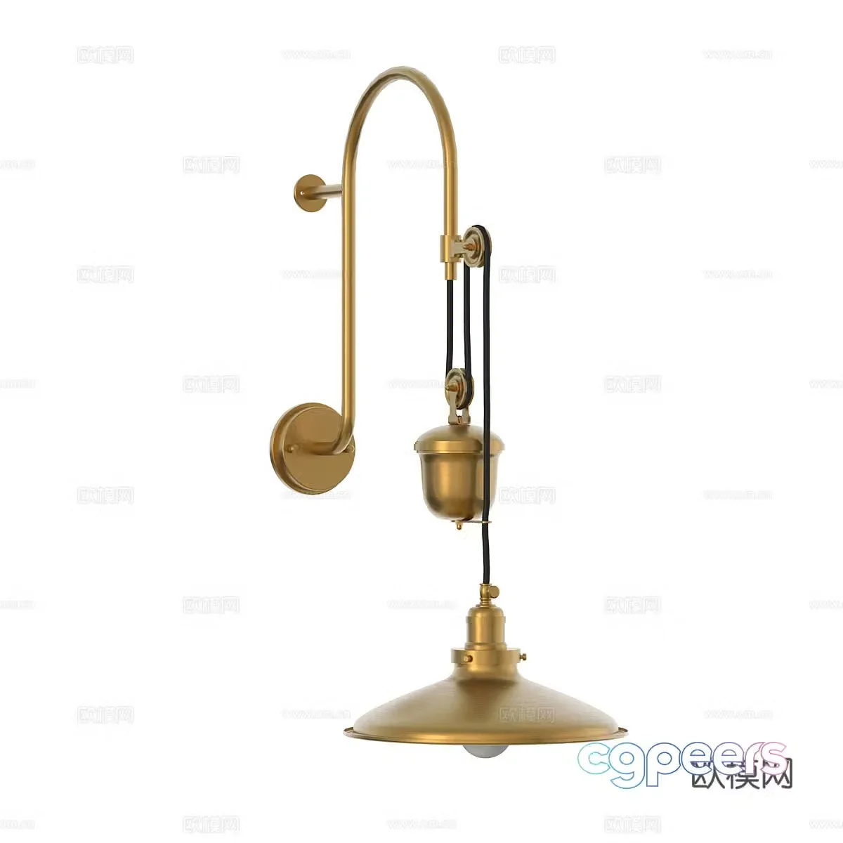 Industrial style retro wall light 3d model