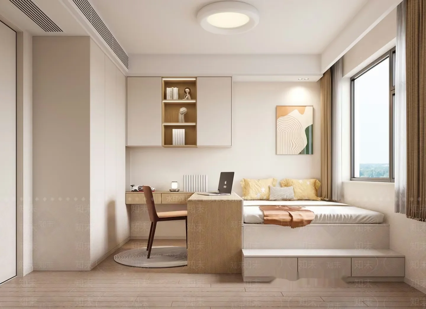 Cozy Minimalist Bedroom 3D Model – 6110 – VRAY Render
