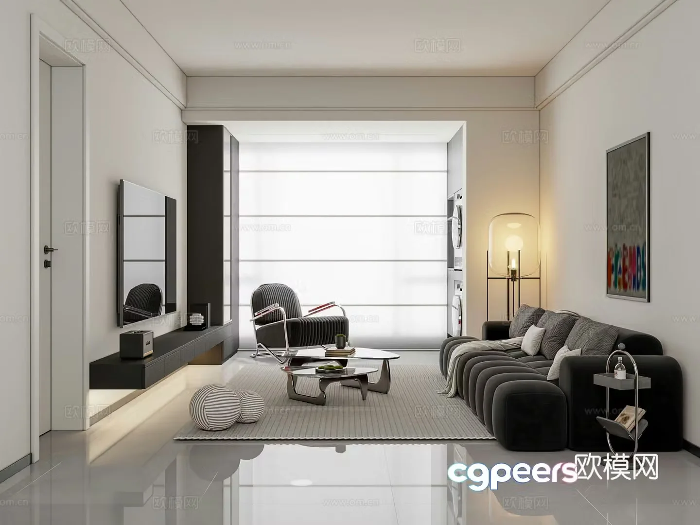 Modern living room 3d model