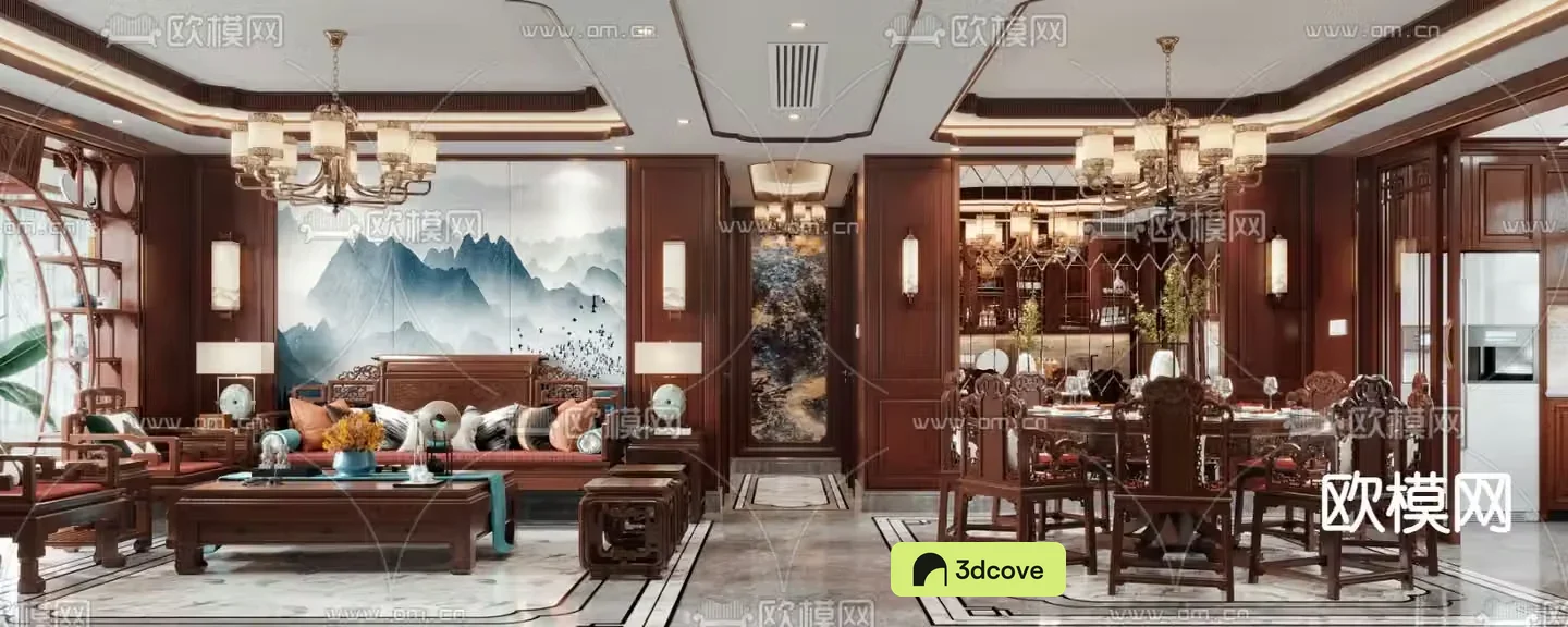 Chinese living and dining room