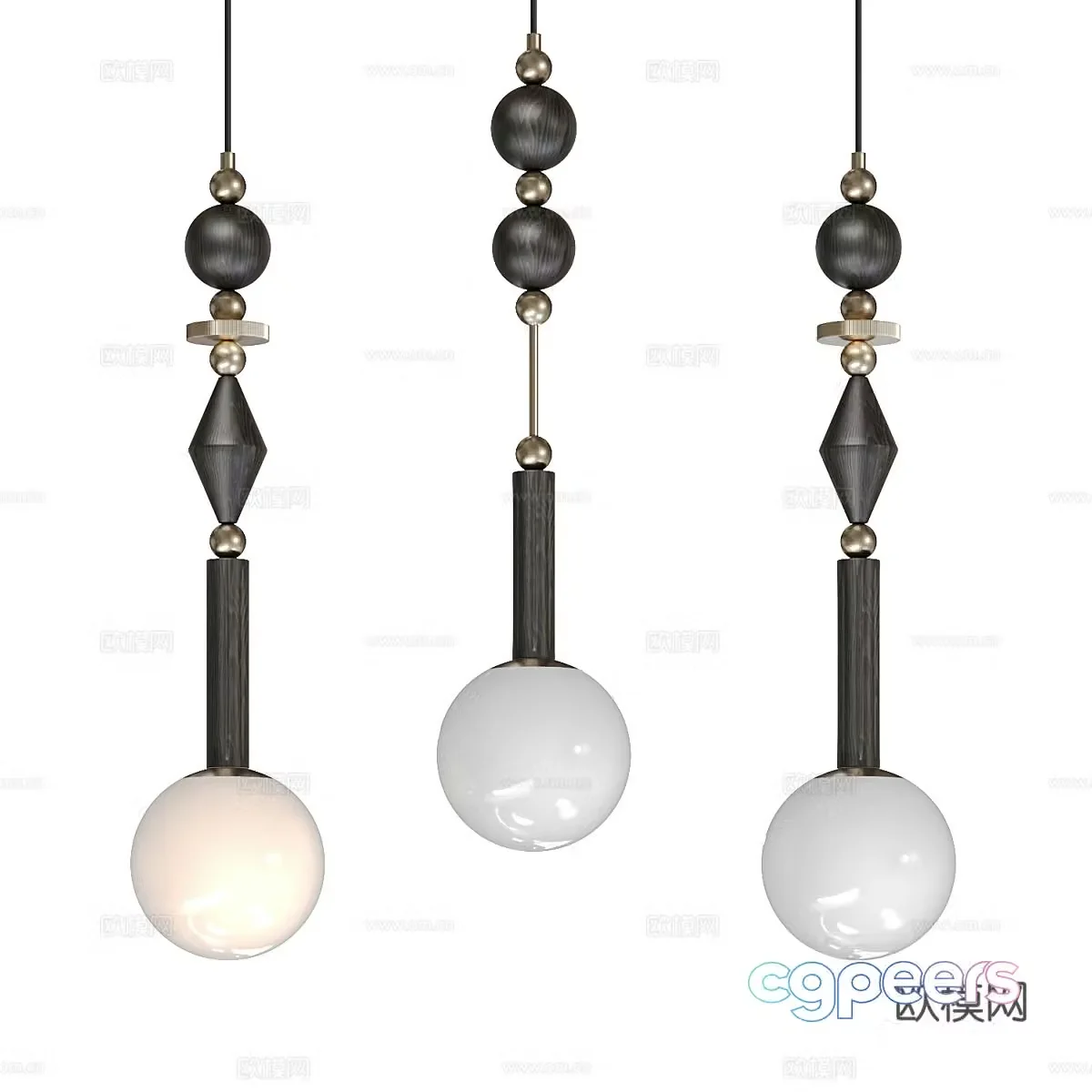 New Chinese style decorative chandelier 3D model