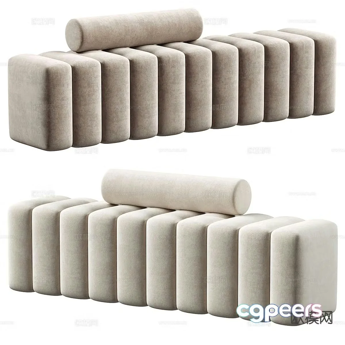 SARA modern sofa stool shoe changing stool 3d model