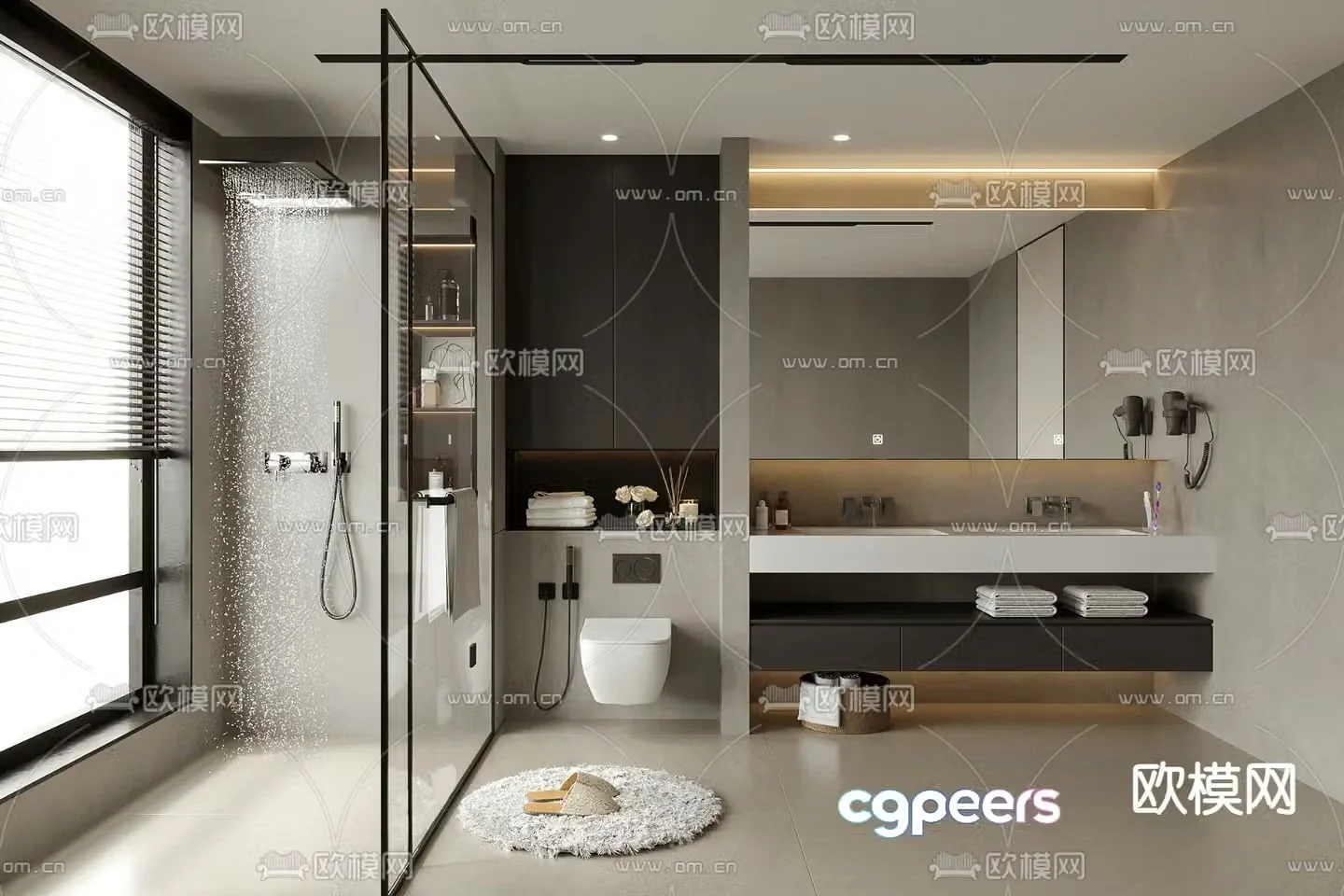 Modern bathroom bathroom 3d model