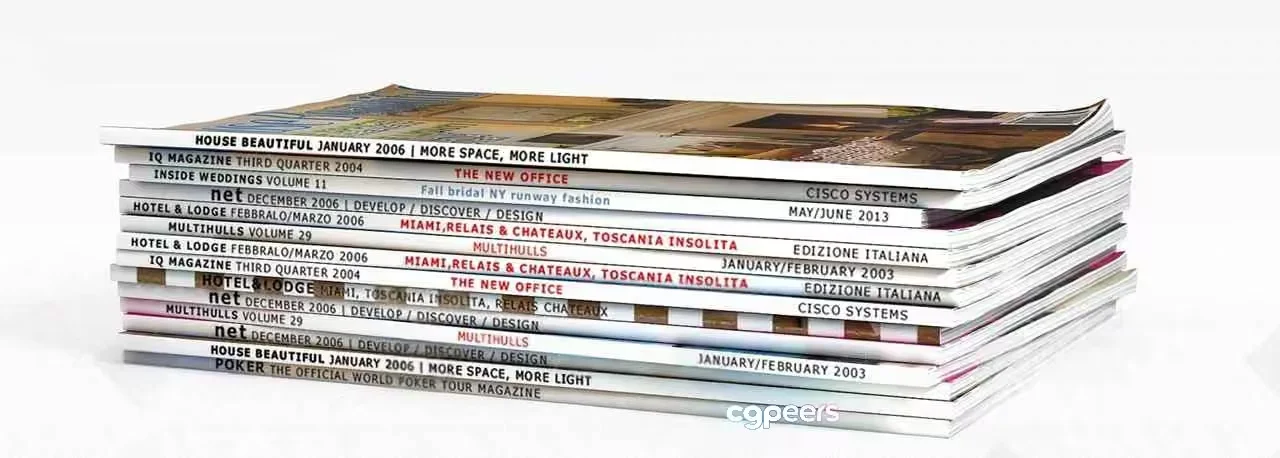 A Stack Of Magazines 3D Model – 19487 – VRAY Render