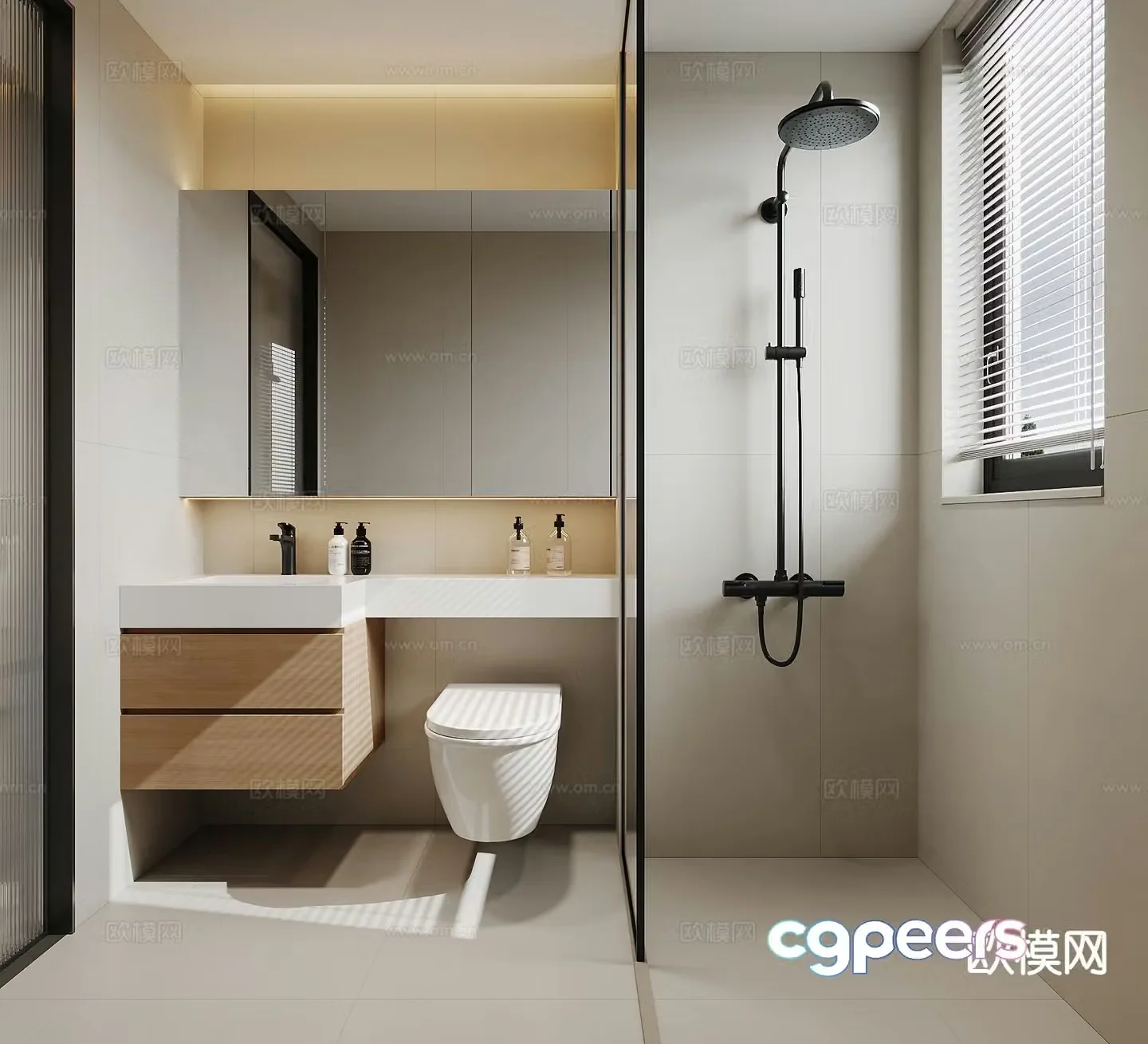 Modern bathroom bathroom 3d model