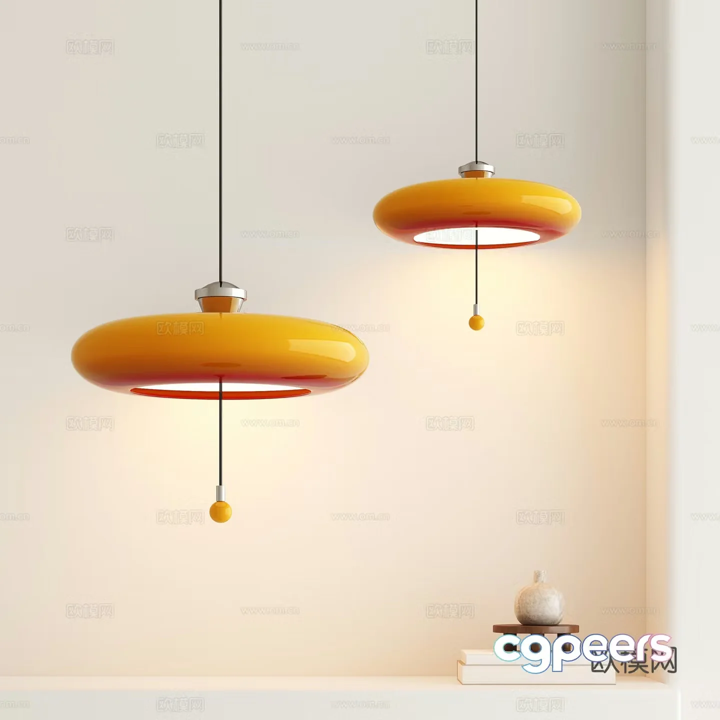 Modern dopamine small chandelier 3d model