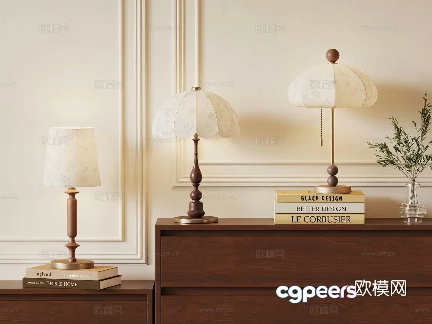 French medieval style table lamp 3d model