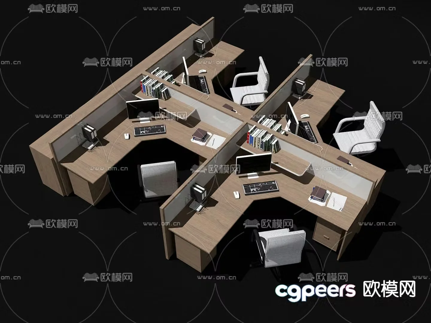 office desk and chair workstation office desk and chair 3d model
