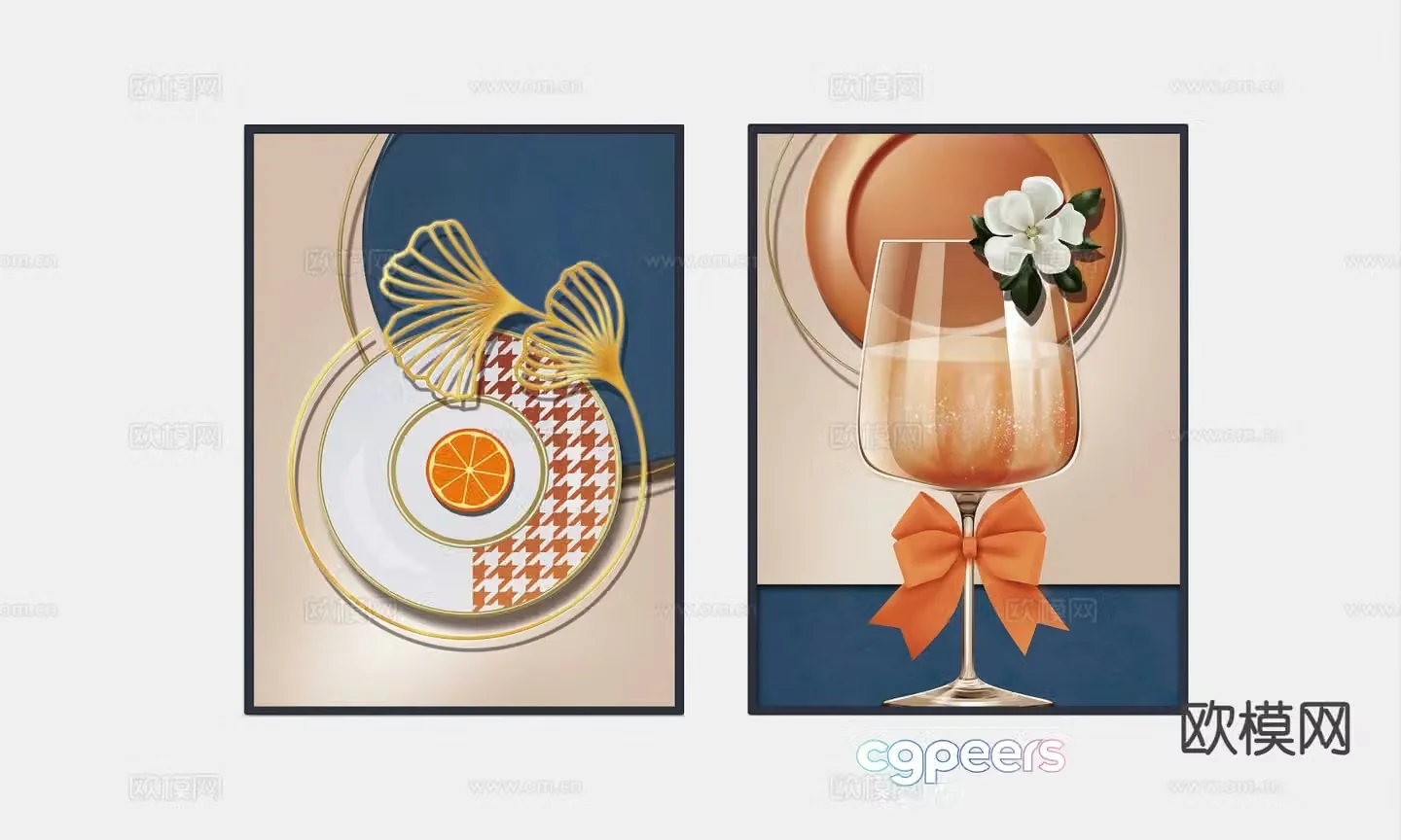 Decorative painting art painting hanging painting 3d model